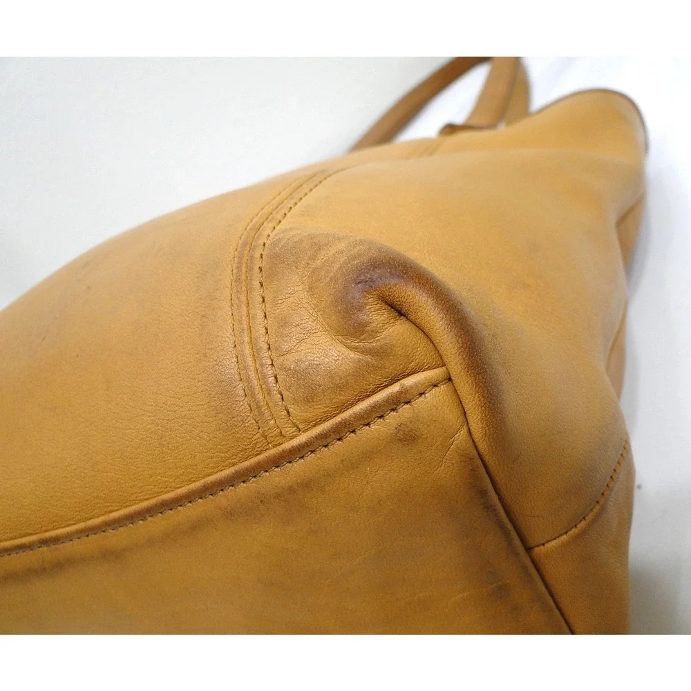 Vintage Coach Tan Leather Tote Bag 9077 Made in USA Shoulder Bag Handbag